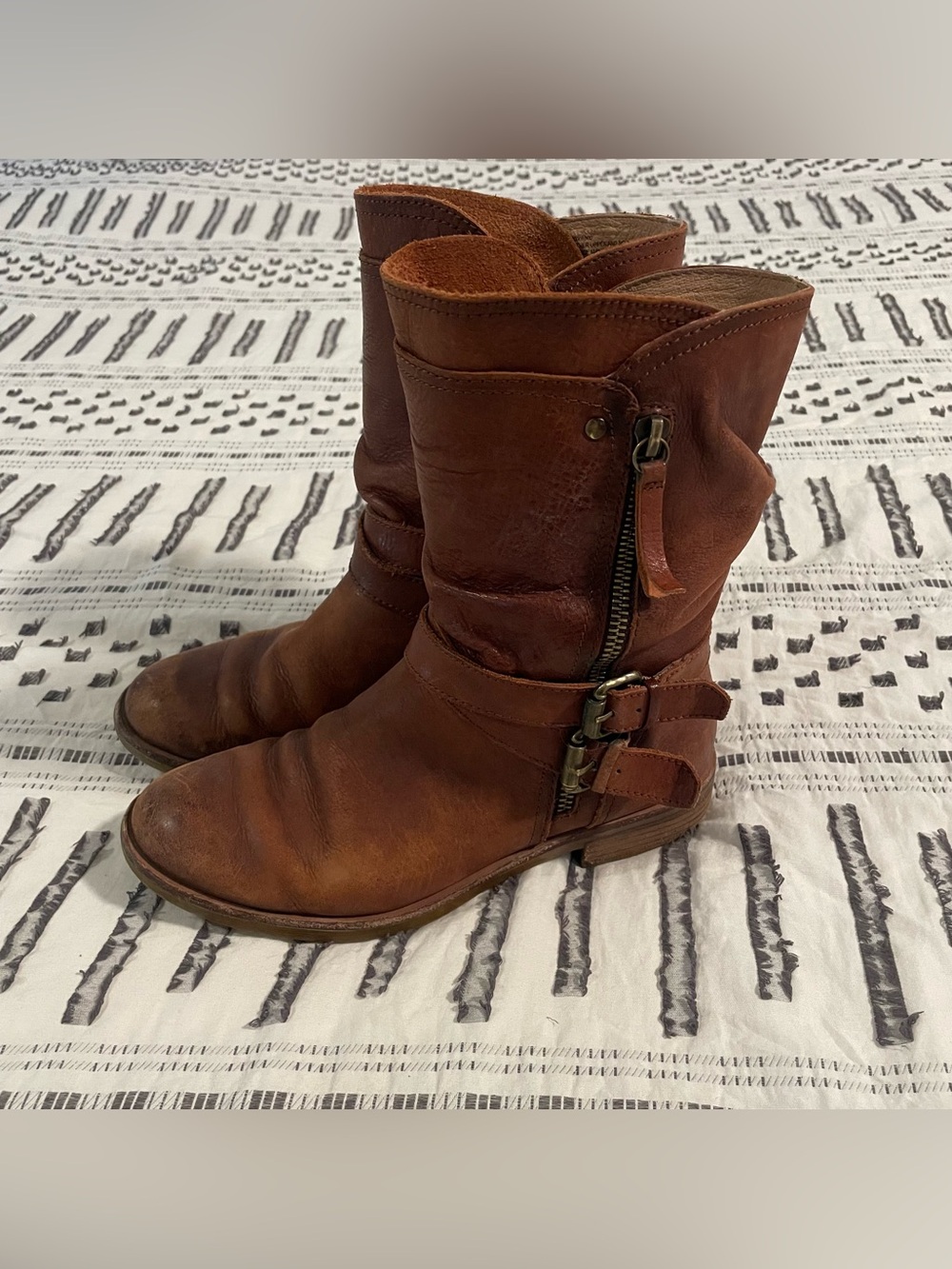 Sofft Leather Slouchy Moto Boots